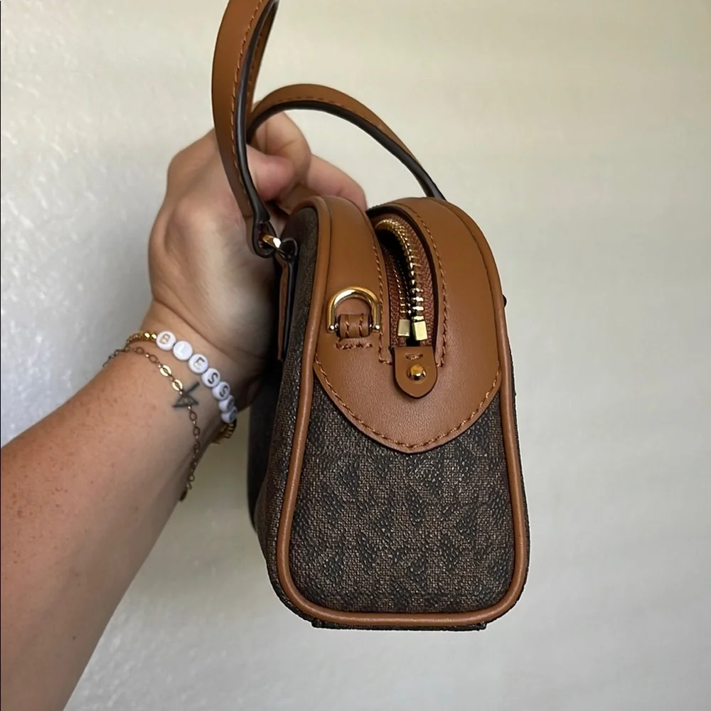 Michael Kors Brown Mini Bag with Signature Monogram - Picture 5 of 9